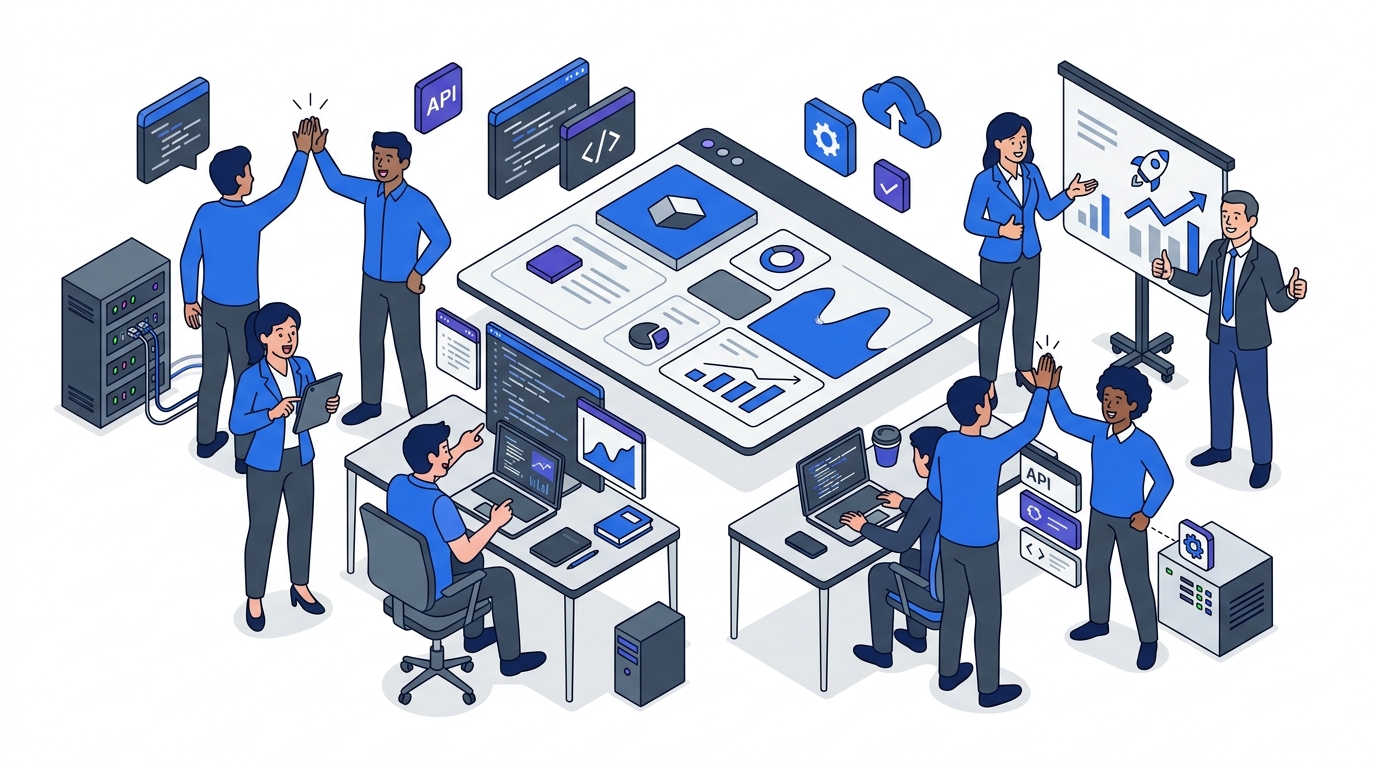 Developers and IT professionals collaborating